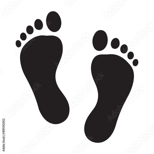 Set different human footprints. Baby footprint - stock vector. Footprint. Different human footprints.