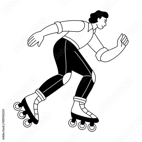 Hand drawn style illustration depicting resistance band workout
