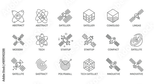 Satellite and Space Related Icons Collection.