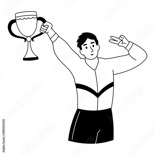 Hand drawn style illustration depicting resistance band workout
