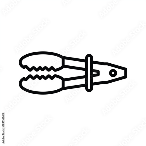 tongs vector icon line template