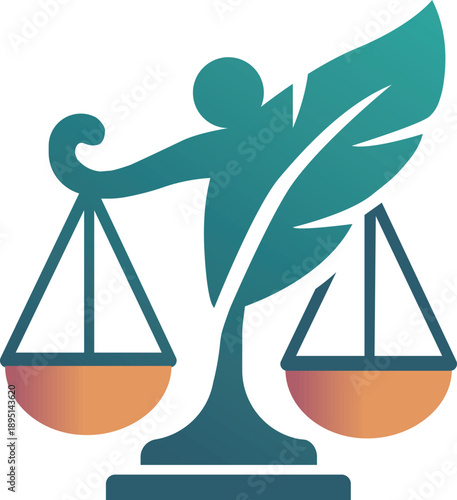 Modern legal law, balance, and integrity logo