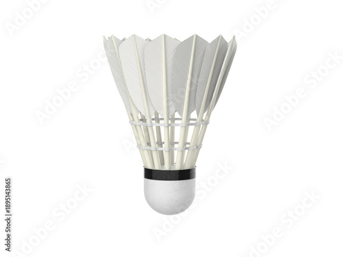 Photos Shuttlecock or badminton ball on white background. 3D render