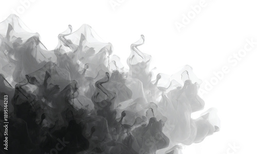 Organic smoke textures evolving across an atmospheric backdrop