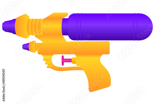 Water Pistol Design Isolated Background.