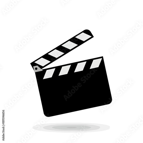 Movie Clapperboard Vector Illustration Isolated on White Background