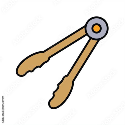 tongs vector icon line template