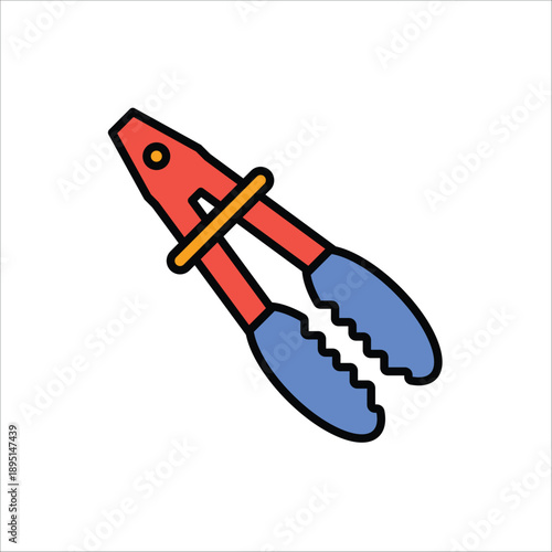 tongs vector icon line template