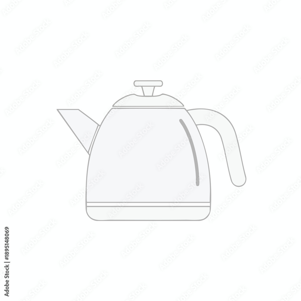 Obraz premium Simple Line Art Kettle Illustration
