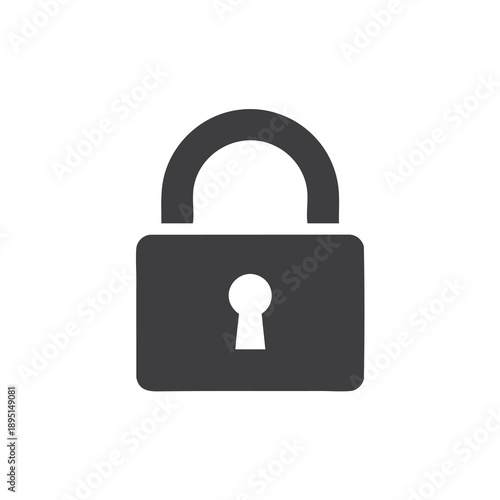 Unlocked Padlock Icon on White Background