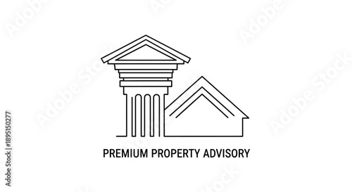 Premium Property Advisory Logo with Architectural Elements.