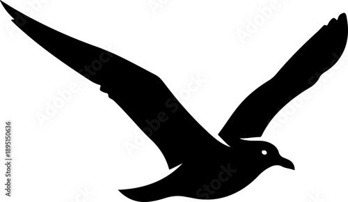 Flying Seagull silhouette vector illustration