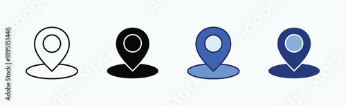 Location Icon Sheet Multiple Style Collection Isolated Vector