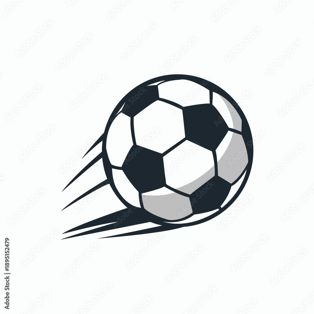 Fototapeta premium Soccer Ball Icon with Motion Lines Vector