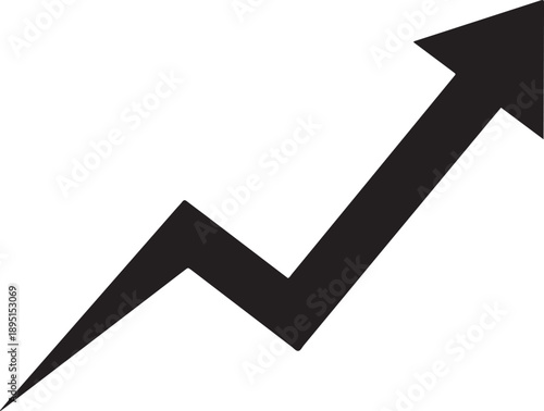 Vector  illustration of Upward growth arrow chart icon isolated on transparent background