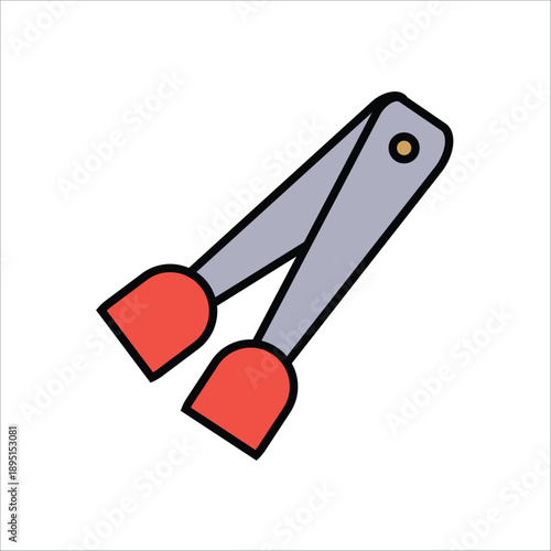 tongs vector icon line template