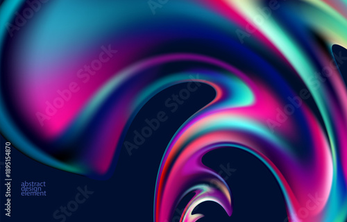 Abstract background of colorful liquid form. Glass round fluid shapes