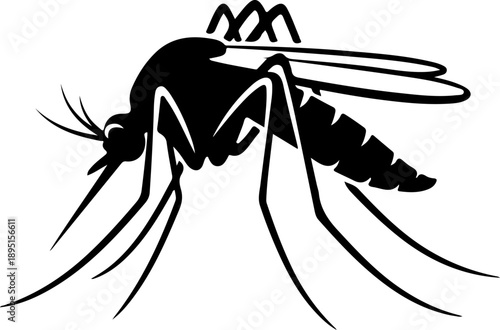 Mosquito silhouette vector illustration