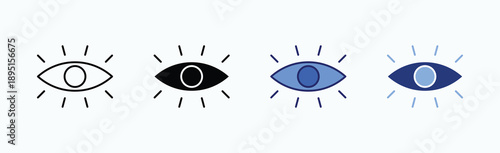 View Icon Sheet Multiple Style Collection Isolated Vector