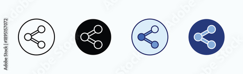 Share Icon Sheet Multiple Style Collection Isolated Vector