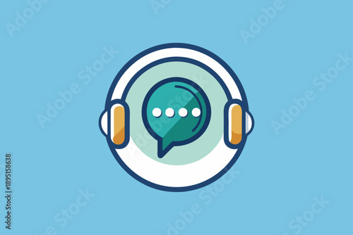 customer support chat headset icon