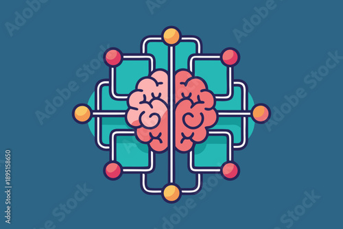 synthetic neural brain structure icon
