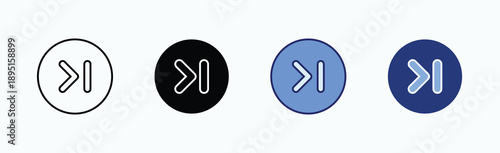 Next Icon Sheet Multiple Style Collection Isolated Vector