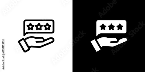 Reputation icon concept with flat Black White Background. Vector illustration.