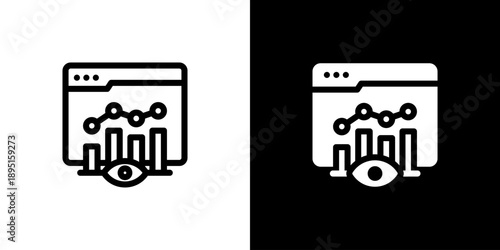 Web Traffic icon concept with flat Black White Background. Vector illustration.
