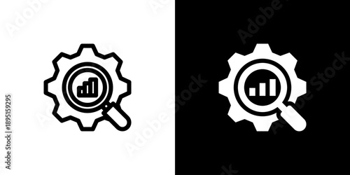 Optimization icon concept with flat Black White Background. Vector illustration.