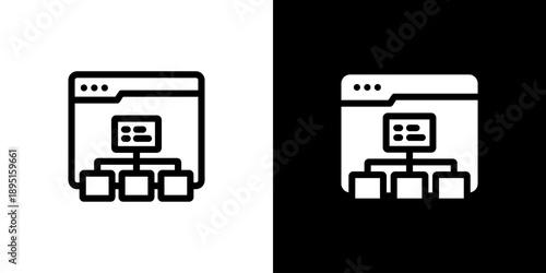 Sitemap icon concept with flat Black White Background. Vector illustration.