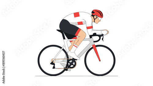Cyclist in motion: minimalist design of a professional rider on a racing bike