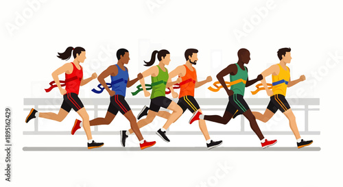 Runners participating in World Cancer Day charity run on a bridge, promoting health and awareness