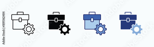 Work In Progress Icon Sheet Multiple Style Collection Isolated Vector