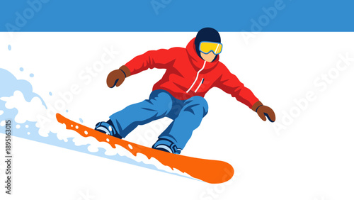 Dynamic snowboarding: colorful winter sport adventure in action