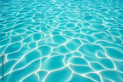 Turquoise rippled water texture background. Shining blue water ripple pool abstract vector
