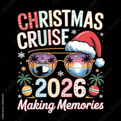 A festive graphic promoting a Christmas cruise in 2026.