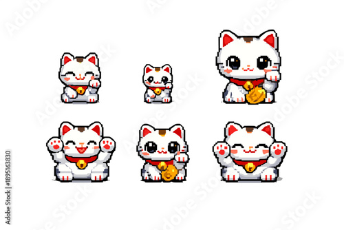 Lucky Charm Icon Set. Featuring fortune, cat, charm, symbol, good luck, paws, happiness, wealth, prosperity, talisman, feline, adorable, charmers,