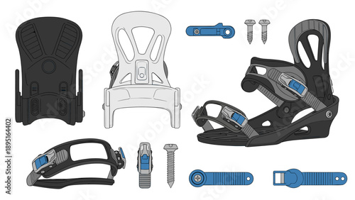 Detailed design of snowboard bindings components
