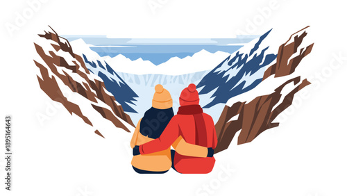 Winter adventure in the snowy mountains: embracing the scenic beauty of nature