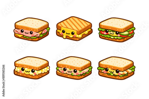 Food and snack icon set. Including sandwich, burger, pizza, salad, dessert, snack, healthy, meal, lunch, fast.