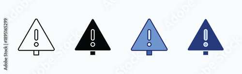 Warning Sign Icon Sheet Multiple Style Collection Isolated Vector