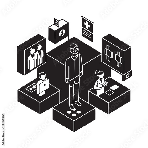 Advanced Ai Medical Healthcare Isometric Scene
