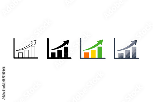 Data Visualization and Analysis Icon Set. Containing chart, graph, analytics, metrics, performance, progress, report, dashboard, statistics.