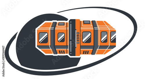 Spacecraft illustration in orbit