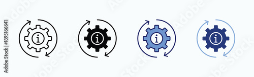 Update Icon Sheet Multiple Style Collection Isolated Vector