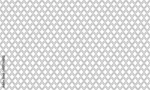 Seamless arabic pattern with elegant quatrefoil motif forming classic moroccan lattice backdrop for textile design decorative wall art or oriental style project