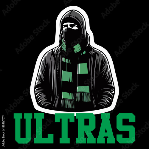 Ultras football fans supporter vector