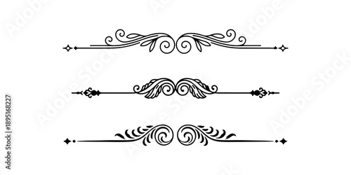 Elegant decorative flourish border elements for invitations and design projects vintage style ornaments