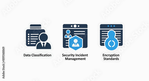 Security Icons: Data Classification, Incident Management, and Encryption Standards for Cyber Defense